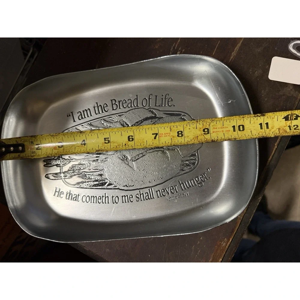 2003 Son Corp I Am The Bread Of Life John 6:35 Aluminum Metal Bread Tray Platter